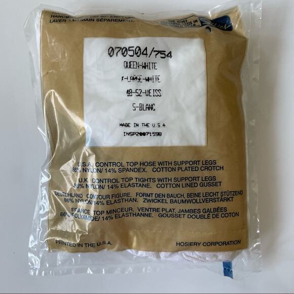 Vintage 1990s Silkies Pantyhose Control Top  Queen Plus White XL Set of 2 New - Picture 2 of 6